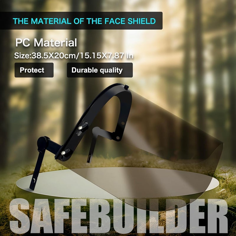 SAFEBUILDER خوذة أمان الغابات مع درع وجه شبكي مدمج وسماعات أذن 4 في 1 خوذات أمان منشار السلسلة - Image 4